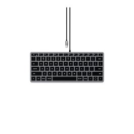 SATECHI Slim X1 draadloos bluetooth-toetsenbord met achtergrondverlichting, compatibel met MacBook Pro/Air 2020, 2020 iMac, 2020 iPad Pro/Air en nieuwere Mac-apparaten (Space grijs