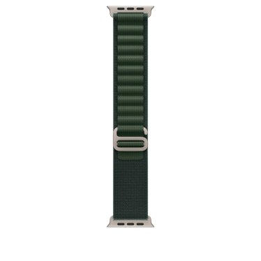 Apple Watch Strap 49mm - Natural Titanium Finish - Dark Green - Alpine Loop - M (145-190mm)