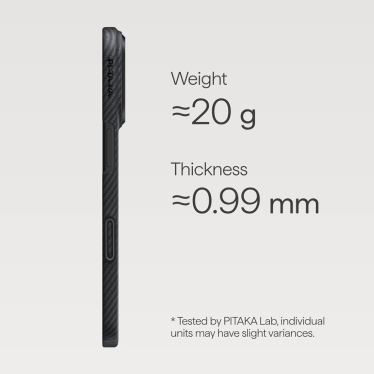 Pitaka Ultra Slim Case - iPhone 17 Pro - Black/Grey