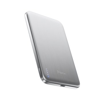 BMX SolidSafe Air Titanium Powerbank - Qi2 - Semi Solid State - 5000 mAh - Silver