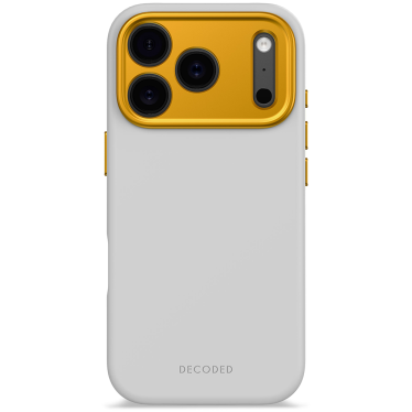 Decoded Silicone Backcover - iPhone 17 Pro - Amac 20y edition - Grey/Marigold