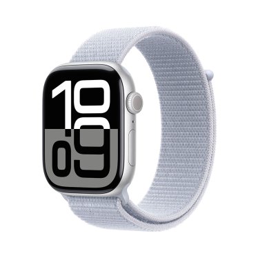 Apple Watch S10 - 46mm - Silver Aluminium - Blue Cloud Sport Loop -  (145-220mm)