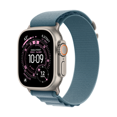 [Open Box] Apple Watch Ultra 3 - 49mm - Natural Titanium - Light Blue Alpine Loop - Medium