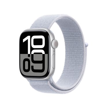 Apple Watch S10 - 42mm - Silver Aluminium - Blue Cloud Sport Loop -  (130-200mm)