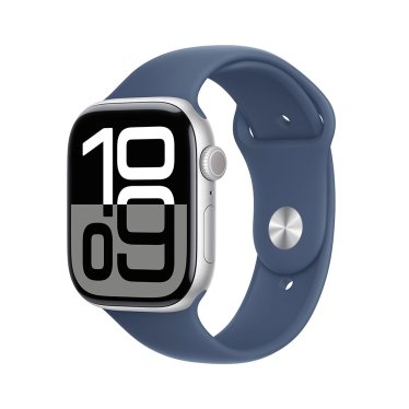 [Open Box] Apple Watch S10 Cellular - 46mm - Silver Aluminium - Denim Sport Band - M/L (160-210mm)