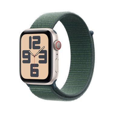 Apple Watch SE Cellular - 44mm - Starlight Aluminium - Lake Green Sport Loop -  (145-220mm)