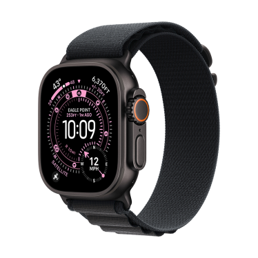 Apple Watch Ultra 3 - 49mm - Black Titanium - Black Alpine Loop - Small