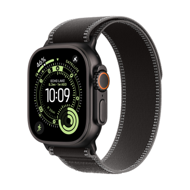 Apple Watch Ultra 3 - 49mm - Black Titanium - Black/Charcoal Trail Loop - S/M