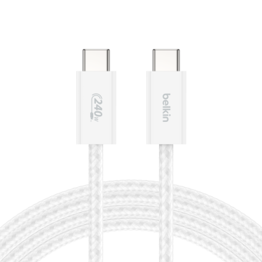 Belkin USB-C to USB-C Braided Cable (240W) - 3m - White