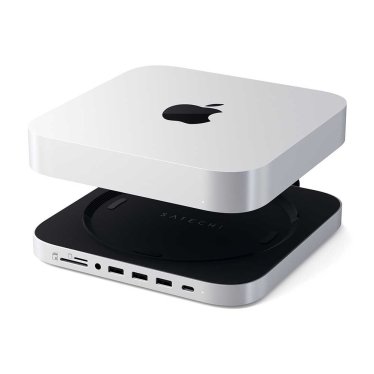 Satechi Aluminum Mac Mini (2020/2023) / Studio (2022-2025) Stand Hub - Silver - NVMe/ M.2 SATA SSD slot