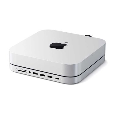 Satechi Aluminum Mac Mini (2020/2023) / Studio (2022-2025) Stand Hub - Silver - NVMe/ M.2 SATA SSD slot