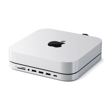 [Open Box] Satechi Aluminum Mac Mini Stand Hub - Silver - SSD slot