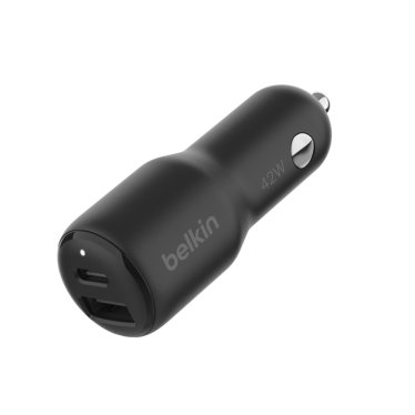 Belkin Car Charger PPS -  42W (30W USB-C + 12W USB-A) - Black