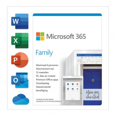 Microsoft Office 365 Home (6 gebruikers) NL - 1 jaar abonnement