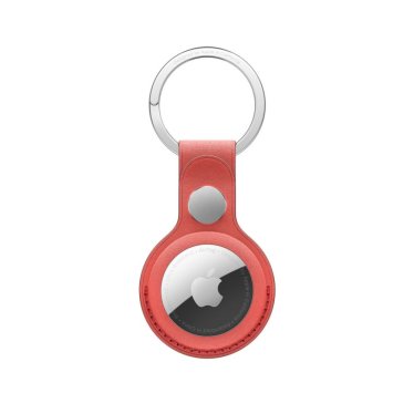 Apple Airtag Fine Woven KeyRing - Coral