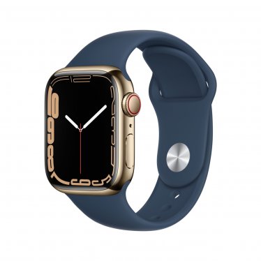 Apple Watch S7 + Cellular - Steel - 41mm - Gold - Abyss Blue Sport Band