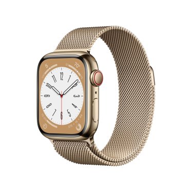 Apple Watch S8 + Cellular - 41mm Steel - Gold - Gold Milanese Loop