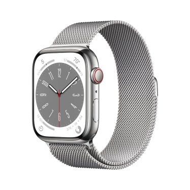 Apple Watch S8 + Cellular - 45mm Steel - Silver - Silver Milanese Loop