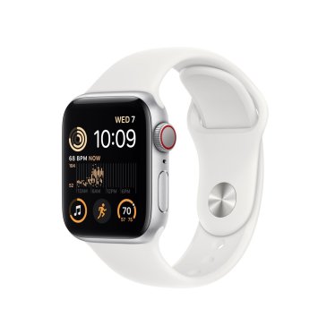 Apple Watch SE + Cellular - 40mm Aluminium - Silver - White Sportband