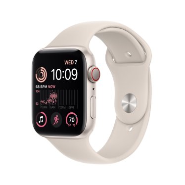 Apple Watch SE + Cellular - 44mm Aluminium - Starlight - Starlight Sportband