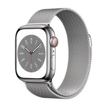 Apple Watch S8 + Cellular - 41mm Steel - Silver - Silver Milanese Loop