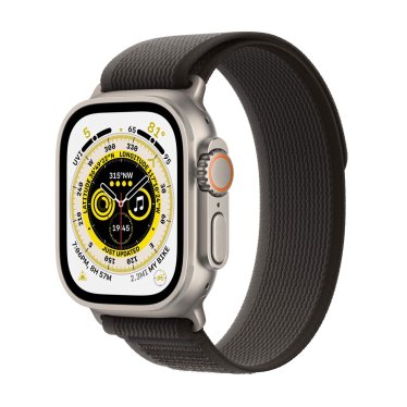 Apple Watch Ultra - 49mm Titanium - Black/Gray Trail Loop S/M