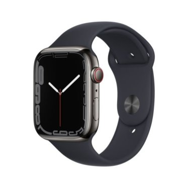 [Open Box] Apple Watch S7 + Cellular - Steel - 45mm - Graphite - Midnight Sport Band