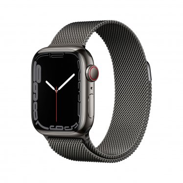 Apple Watch Series 7 met 4G (41mm) - grafiet staal - met grafiet Milanees bandje