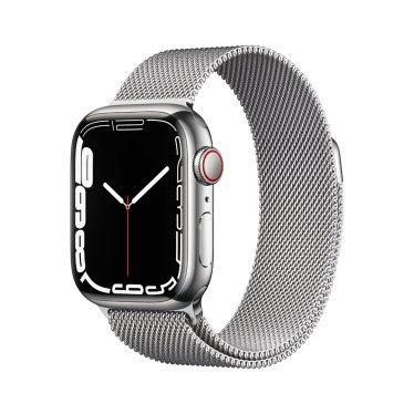 [Open Box] Apple Watch S7 + Cellular - Steel - 41mm - Silver - Silver Milanese Loop