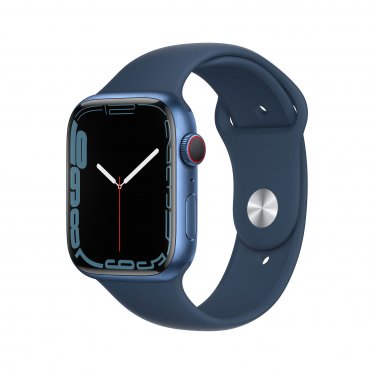 Apple Watch Series 7 met 4G (45mm) - blauw - met abyss-blauw sportbandje