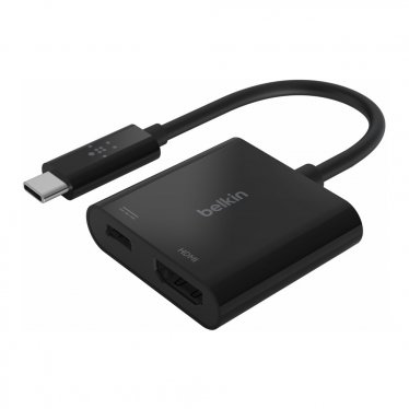 Belkin USB-C-naar-HDMI-adapter met oplader (60W) - zwart