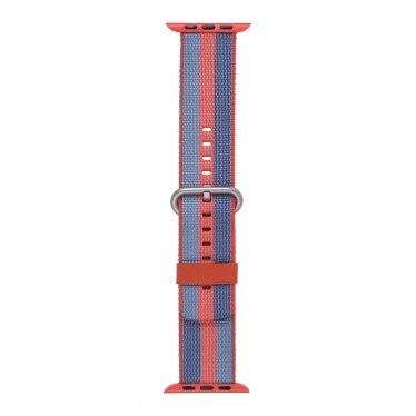 StilGut nylon Apple Watch bandje 42mm / 44 mm - oranje/blauw