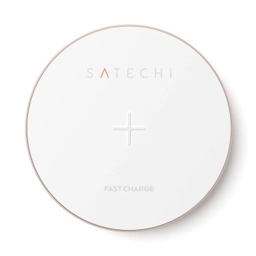 !Satechi Qi Wireless Charging Pad - Rose Gold/White