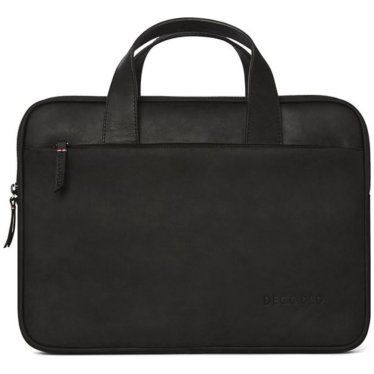 !Decoded Leather Bag voor Macbook 16" - Black