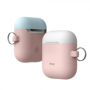 Elago DUO Hang Case voor Apple AirPods - Roze/Wit/Pastelblauw
