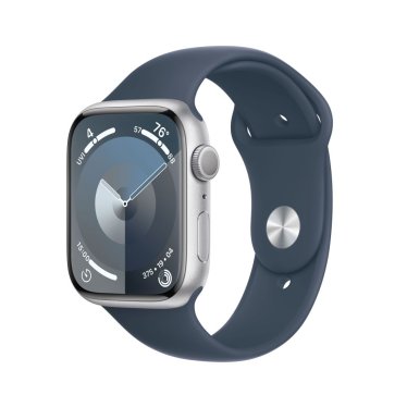 Apple Watch S9  - 45mm Aluminium - Silver - Storm Blue - Sport Band - M/L (160-210mm)
