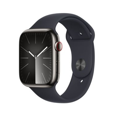 Apple Watch S9 + Cellular  - 45mm Steel - Graphite - Midnight - Sport Band - S/M (140-190mm)