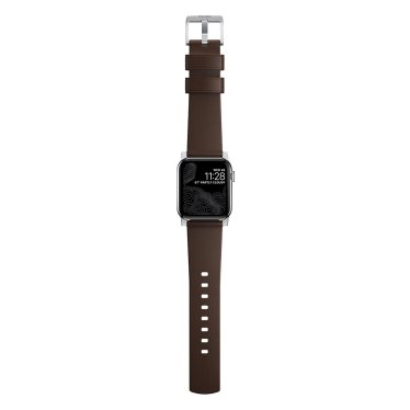 Nomad Modern Apple Watch bandje 42mm / 44mm - Bruin met zilveren gesp