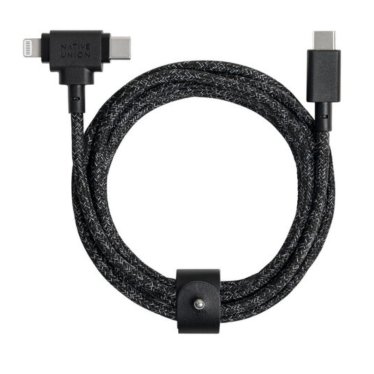 Native Union Belt Cable Duo - 60W - USB-C to USB-C/Lightning - 1.5m - Cosmos Black