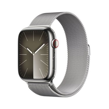 Apple Watch S9 + Cellular  - 45mm Steel - Silver - Silver - Milanese Loop -  (150-200mm)