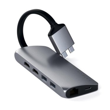 [Open Box] Satechi USB-C Dual Multimedia Adapter - Space Grey