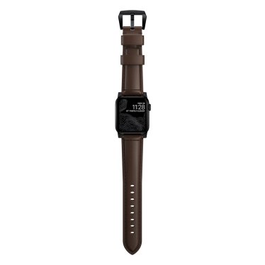 Nomad Traditioneel Apple Watch Bandje 42mm / 44mm - Bruin met zwarte gesp