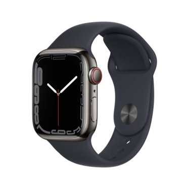 [Open Box] Apple Watch S7 + Cellular - Steel - 41mm - Graphite - Midnight Sport Band