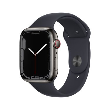 Apple Watch S7 + Cellular - Steel - 45mm - Graphite - Midnight Sport Band