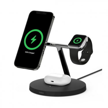 Belkin Boostcharge Pro Magsafe 3-in-1 Wireless Charger - Black