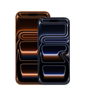 iPhone 17 Pro Max, voorkant, kleur Kosmisch Oranje, iPhone 17 Pro, voorkant, kleur Diepblauw