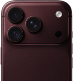 Achterkant van iPhone 18 Pro in de kleur Bordeauxrood, met 48‑MP Hoofdcamera met variabel diafragma